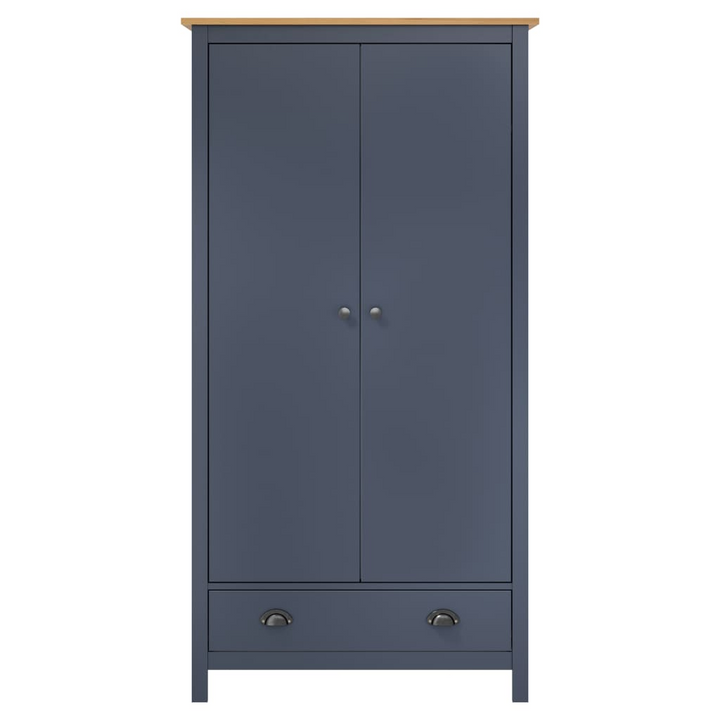 HILL 2-Door Wardrobe in Grey - Solid Pine Wood, 89x50x170 cm - Stylish & Durable Storage Solution - Premium  from Home Treasures - Just £523.99! Shop now at Home Treasures