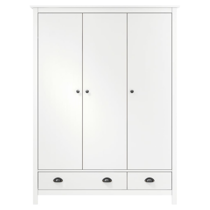 Solid Pine Hill Three Door Wardrobe in White - 127 x 50 x 170 cm - Modern & Spacious Storage Solution - Premium  from Home Treasures - Just £841.99! Shop now at Home Treasures