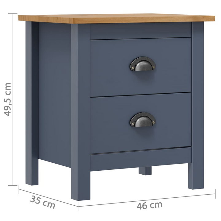 HILL Stylish & Durable Bedside Cabinet in Grey | Solid Pine Wood, 2 Drawers - Premium  from Home Treasures - Just £52.99! Shop now at Home Treasures