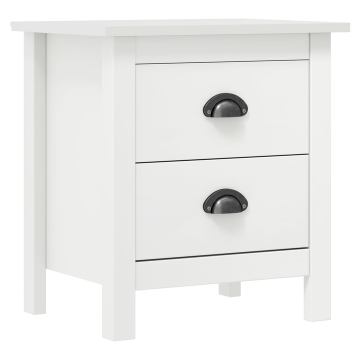 HILL Bedside Cabinet - Set of 2, White Solid Pine Wood - Elegant & Durable Storage Solution - Premium  from Home Treasures - Just £88.99! Shop now at Home Treasures