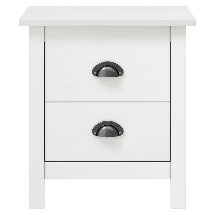 HILL Bedside Cabinet - Set of 2, White Solid Pine Wood - Elegant & Durable Storage Solution - Premium  from Home Treasures - Just £88.99! Shop now at Home Treasures