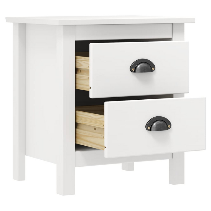 HILL Bedside Cabinet - Set of 2, White Solid Pine Wood - Elegant & Durable Storage Solution - Premium  from Home Treasures - Just £88.99! Shop now at Home Treasures