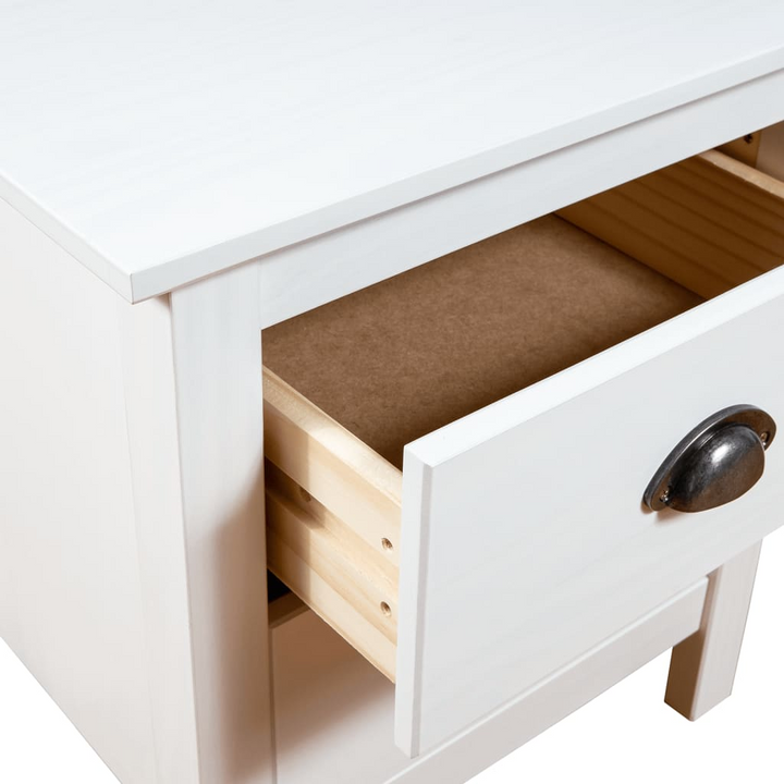 HILL Bedside Cabinet - Set of 2, White Solid Pine Wood - Elegant & Durable Storage Solution - Premium  from Home Treasures - Just £88.99! Shop now at Home Treasures