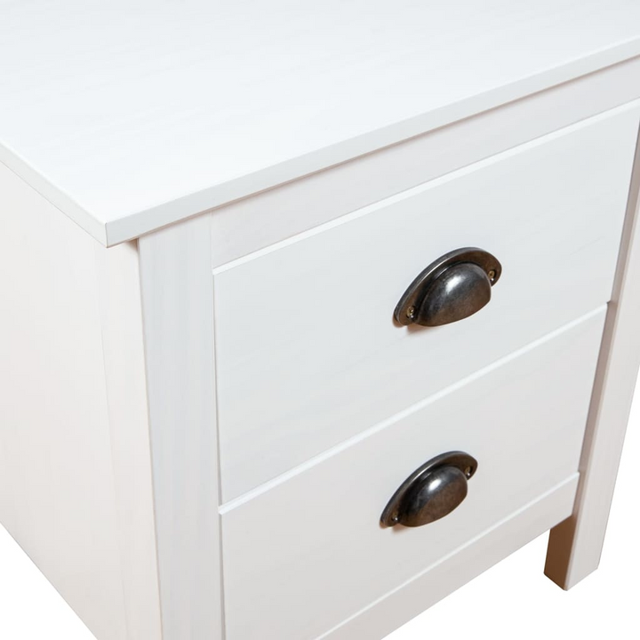 HILL Bedside Cabinet - Set of 2, White Solid Pine Wood - Elegant & Durable Storage Solution - Premium  from Home Treasures - Just £88.99! Shop now at Home Treasures