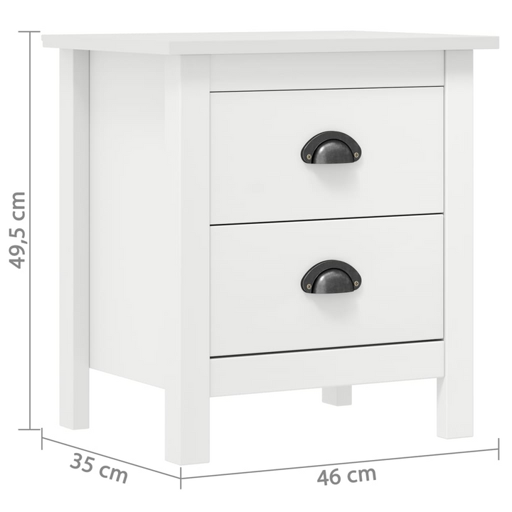 HILL Bedside Cabinet - Set of 2, White Solid Pine Wood - Elegant & Durable Storage Solution - Premium  from Home Treasures - Just £88.99! Shop now at Home Treasures