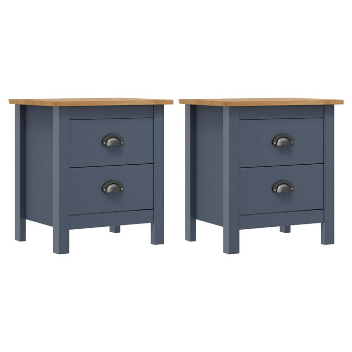 HILL Bedside Cabinets, Grey | 2-Piece Pine Wood Nightstand Set | Modern and Functional Design - Premium  from Home Treasures - Just £93.99! Shop now at Home Treasures