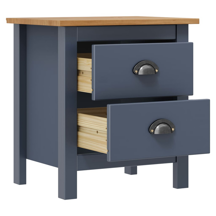 HILL Bedside Cabinets, Grey | 2-Piece Pine Wood Nightstand Set | Modern and Functional Design - Premium  from Home Treasures - Just £93.99! Shop now at Home Treasures