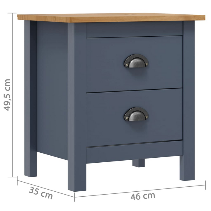 HILL Bedside Cabinets, Grey | 2-Piece Pine Wood Nightstand Set | Modern and Functional Design - Premium  from Home Treasures - Just £93.99! Shop now at Home Treasures