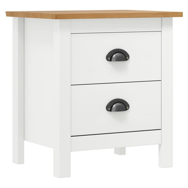 HILL Bedside Cabinet Set of 2 - White Solid Pine Wood Nightstands with Ample Storage - Premium  from Home Treasures - Just £93.99! Shop now at Home Treasures