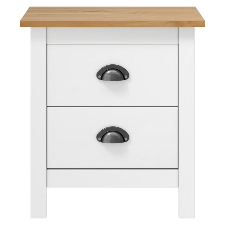 HILL Bedside Cabinet Set of 2 - White Solid Pine Wood Nightstands with Ample Storage - Premium  from Home Treasures - Just £93.99! Shop now at Home Treasures