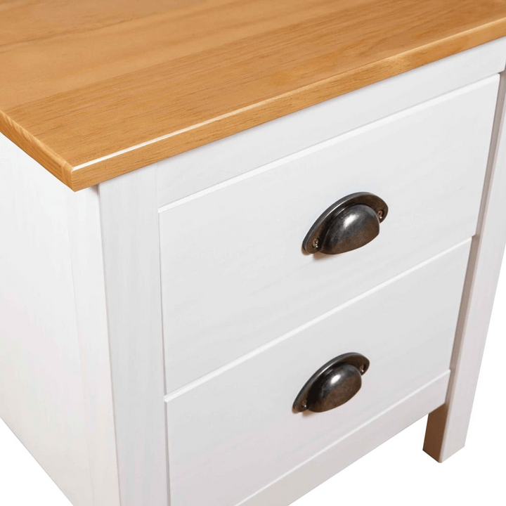 HILL Bedside Cabinet Set of 2 - White Solid Pine Wood Nightstands with Ample Storage - Premium  from Home Treasures - Just £93.99! Shop now at Home Treasures