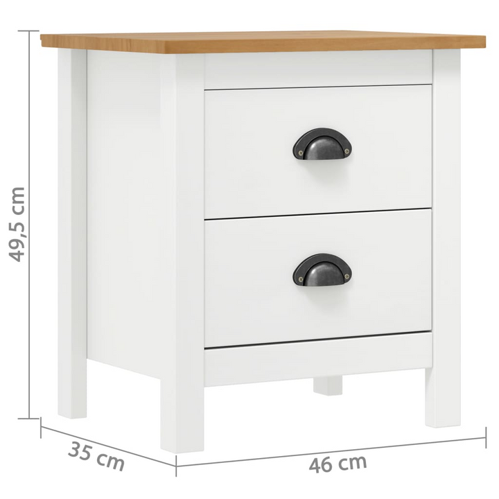 HILL Bedside Cabinet Set of 2 - White Solid Pine Wood Nightstands with Ample Storage - Premium  from Home Treasures - Just £93.99! Shop now at Home Treasures