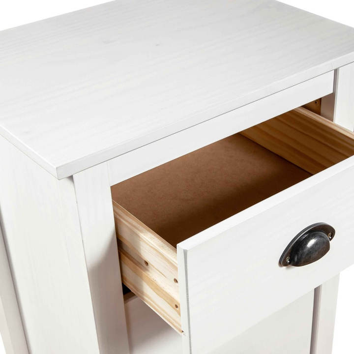 HILL Modern Sideboard in White - Elegant 4 Drawer Solid Pine Wood Storage Unit - 46x35x80 cm - Premium  from Home Treasures - Just £75.99! Shop now at Home Treasures