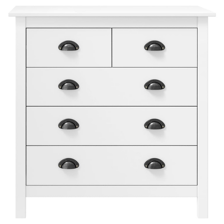 Stylish HILL Sideboard in White - Solid Pine Wood, 5 Drawers, 79x40x80 cm - Premium  from Home Treasures - Just £113.99! Shop now at Home Treasures