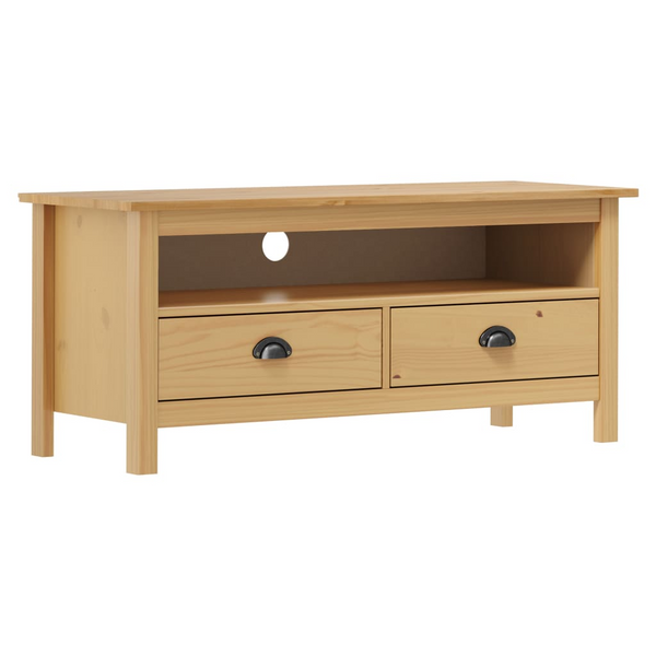 HILL Honey Brown TV Cabinet - Solid Pine Wood, 110x40x47 cm - Rustic Charm & Ample Storage - Premium  from Home Treasures - Just £98.99! Shop now at Home Treasures