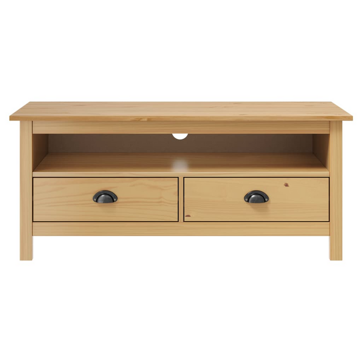 HILL Honey Brown TV Cabinet - Solid Pine Wood, 110x40x47 cm - Rustic Charm & Ample Storage - Premium  from Home Treasures - Just £98.99! Shop now at Home Treasures