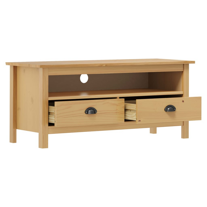 HILL Honey Brown TV Cabinet - Solid Pine Wood, 110x40x47 cm - Rustic Charm & Ample Storage - Premium  from Home Treasures - Just £98.99! Shop now at Home Treasures