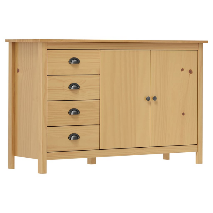 HILL Sideboard in Honey Brown - 130x40x80 cm Solid Pine Wood Storage Cabinet - Premium  from Home Treasures - Just £212.99! Shop now at Home Treasures