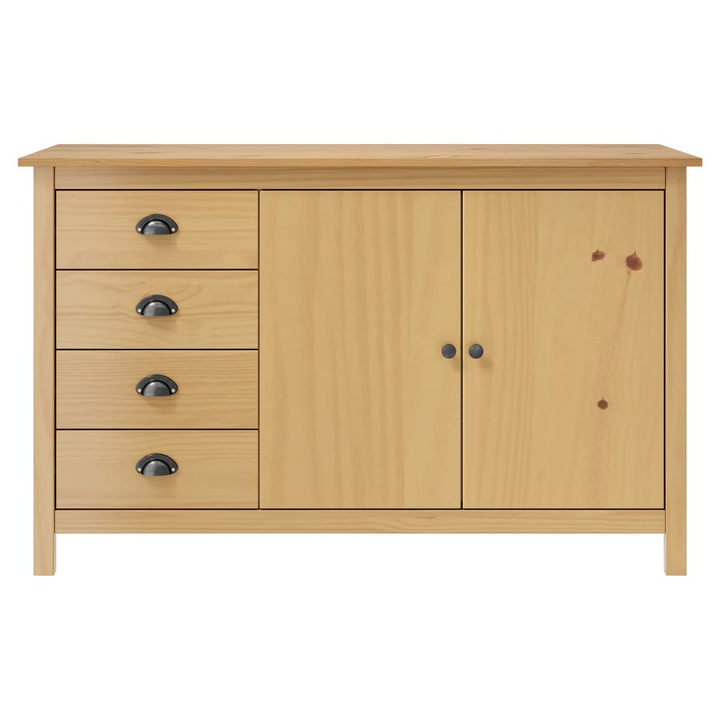 HILL Sideboard in Honey Brown - 130x40x80 cm Solid Pine Wood Storage Cabinet - Premium  from Home Treasures - Just £212.99! Shop now at Home Treasures