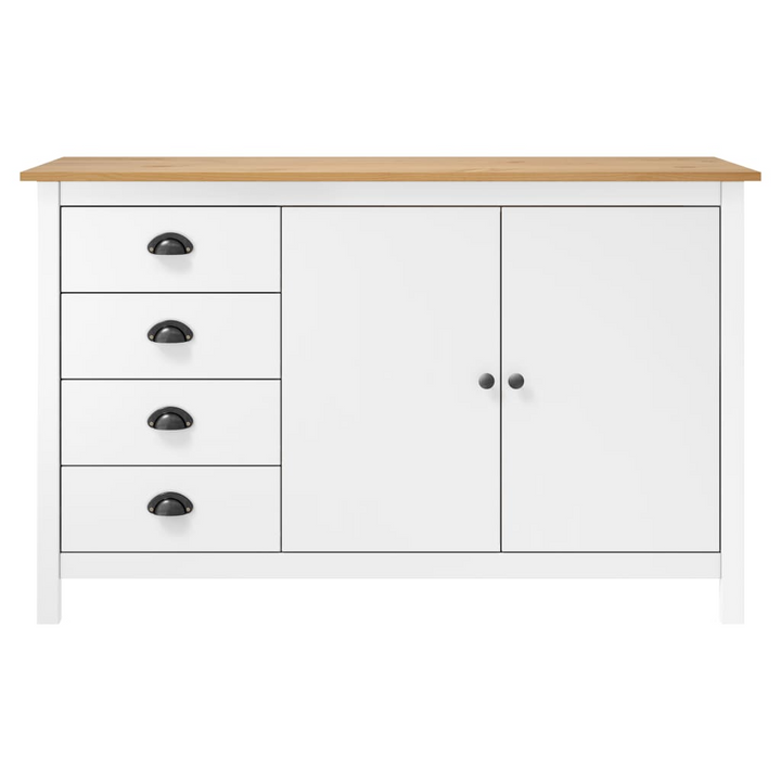 HILL Sideboard - Elegant White & Honey Brown, Solid Pine Wood, 130x40x80 cm | Durable & Stylish Storage Solution - Premium  from Home Treasures - Just £214.99! Shop now at Home Treasures