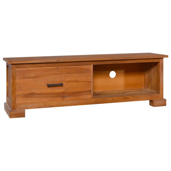 Elegant Teak Wood TV Cabinet - Colonial Style, With Drawer & Open Shelf Storage - Premium  from Home Treasures - Just £116.99! Shop now at Home Treasures