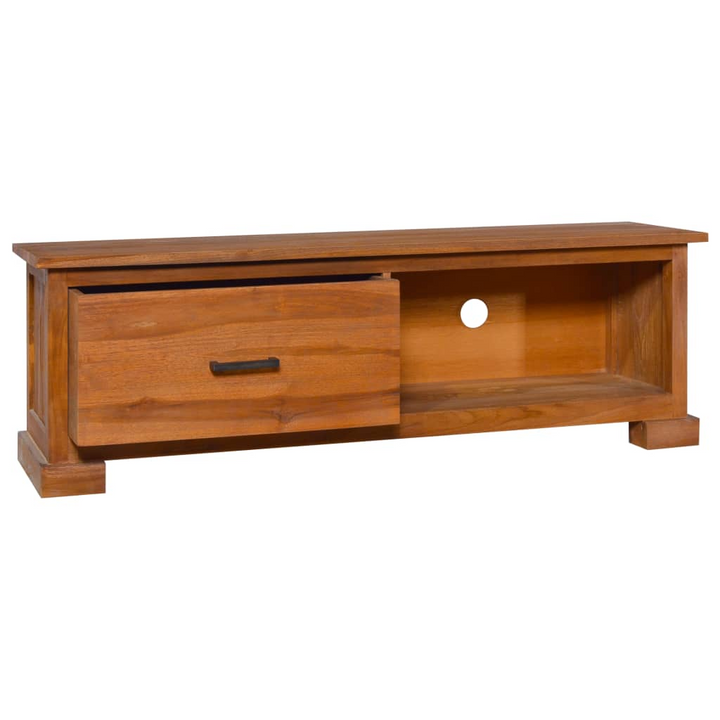 Elegant Teak Wood TV Cabinet - Colonial Style, With Drawer & Open Shelf Storage - Premium  from Home Treasures - Just £116.99! Shop now at Home Treasures