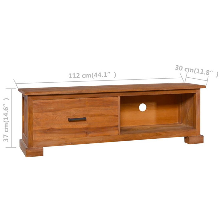 Elegant Teak Wood TV Cabinet - Colonial Style, With Drawer & Open Shelf Storage - Premium  from Home Treasures - Just £116.99! Shop now at Home Treasures