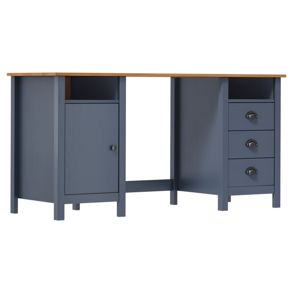 HILL Desk in Grey - 150x50x74 cm | Solid Pine Wood | Rustic Charm for Home Office - Premium  from Home Treasures - Just £190.99! Shop now at Home Treasures