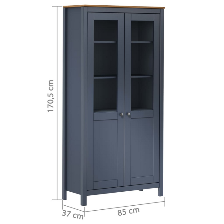 Elegant HILL Highboard in Grey | Solid Pine Wood Display Cabinet 85x37x170.5 cm - Premium  from Home Treasures - Just £299.99! Shop now at Home Treasures