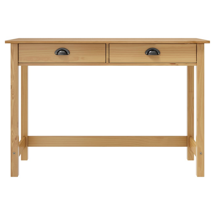 HILL Console Table with 2 Drawers - Solid Pine Wood, 110x45x74 cm, Honey Brown - Premium  from Home Treasures - Just £86.99! Shop now at Home Treasures