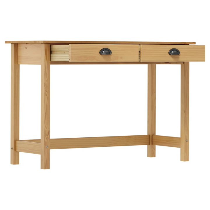 HILL Console Table with 2 Drawers - Solid Pine Wood, 110x45x74 cm, Honey Brown - Premium  from Home Treasures - Just £86.99! Shop now at Home Treasures