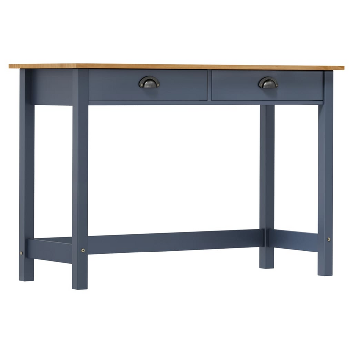 HILL Console Table - Stylish Grey & Honey Brown Solid Pine Wood with 2 Drawers, Compact 110x45x74 cm Design - Premium  from Home Treasures - Just £81.99! Shop now at Home Treasures