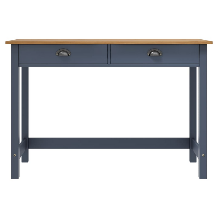 HILL Console Table - Stylish Grey & Honey Brown Solid Pine Wood with 2 Drawers, Compact 110x45x74 cm Design - Premium  from Home Treasures - Just £81.99! Shop now at Home Treasures