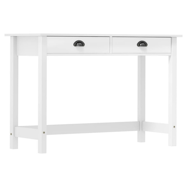 HILL Console Table with 2 Drawers, Solid Pine Wood, White Finish, 110x45x74 cm - Perfect for Living Room, Dining Room, and Hallway - Premium  from Home Treasures - Just £87.99! Shop now at Home Treasures