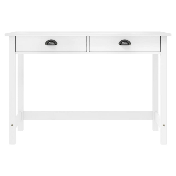 HILL Console Table with 2 Drawers, Solid Pine Wood, White Finish, 110x45x74 cm - Perfect for Living Room, Dining Room, and Hallway - Premium  from Home Treasures - Just £81.99! Shop now at Home Treasures