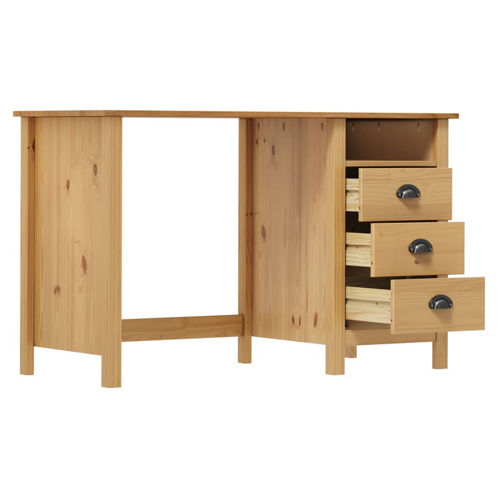 HILL Desk with 3 Drawers - 120x50x74 cm Solid Pine Wood - Stylish & Durable - Premium  from Home Treasures - Just £134.99! Shop now at Home Treasures