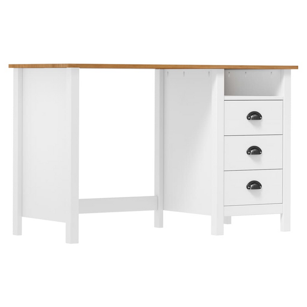 HILL Solid Pine Wood Desk with 3 Drawers - 120x50x74 cm | Ideal for Office, Study or Children's Room - Premium  from Home Treasures - Just £174.99! Shop now at Home Treasures