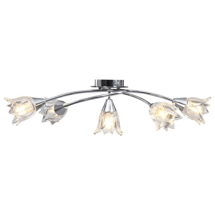 Modern Three Armed Ceiling Light with Elegant Transparent Glass Tulip Shades - Perfect for Living Room or Bedroom - Premium  from Home Treasures - Just £49.99! Shop now at Home Treasures