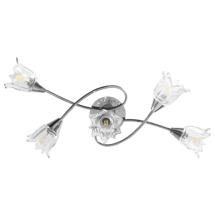 Modern Three Armed Ceiling Light with Elegant Transparent Glass Tulip Shades - Perfect for Living Room or Bedroom - Premium  from Home Treasures - Just £49.99! Shop now at Home Treasures