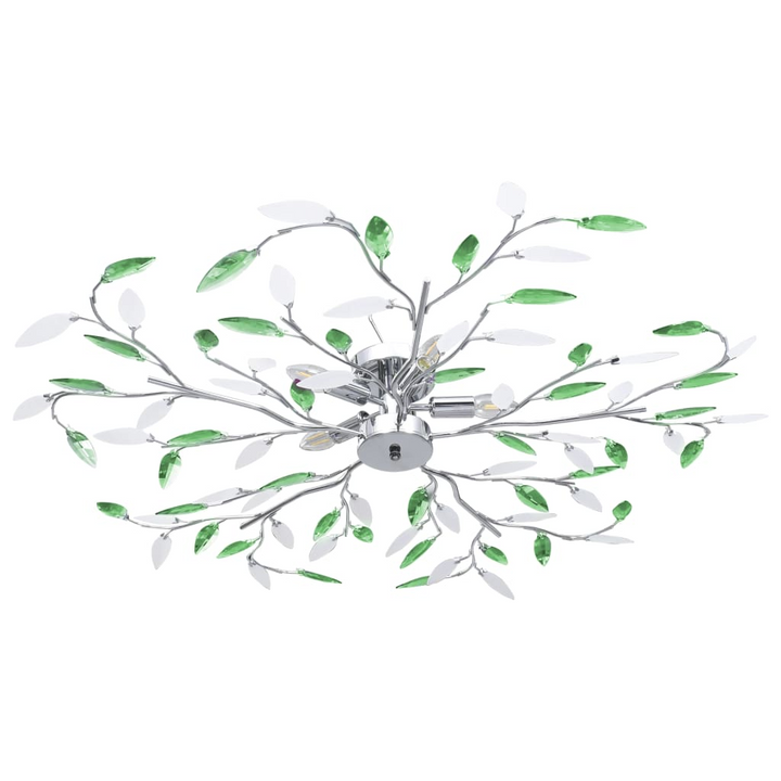 Elegant Green Acrylic Crystal Leaf Ceiling Light - Modern Chrome Finish - Premium  from Home Treasures - Just £79.99! Shop now at Home Treasures