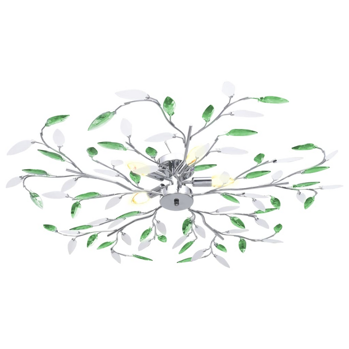 Elegant Green Acrylic Crystal Leaf Ceiling Light - Modern Chrome Finish - Premium  from Home Treasures - Just £79.99! Shop now at Home Treasures