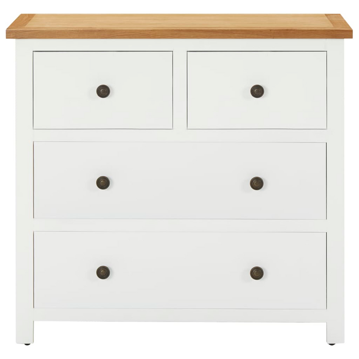 Stylish Solid Oak Chest of Drawers in White - 80 x 35 x 75cm | Modern & Durable Storage Solution - Premium  from Home Treasures - Just £242.99! Shop now at Home Treasures