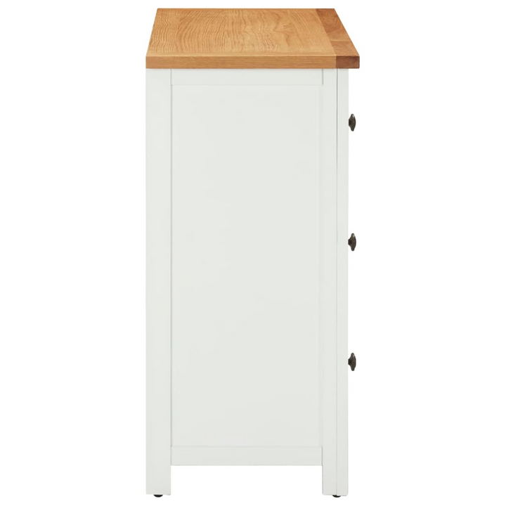 Stylish Solid Oak Chest of Drawers in White - 80 x 35 x 75cm | Modern & Durable Storage Solution - Premium  from Home Treasures - Just £242.99! Shop now at Home Treasures