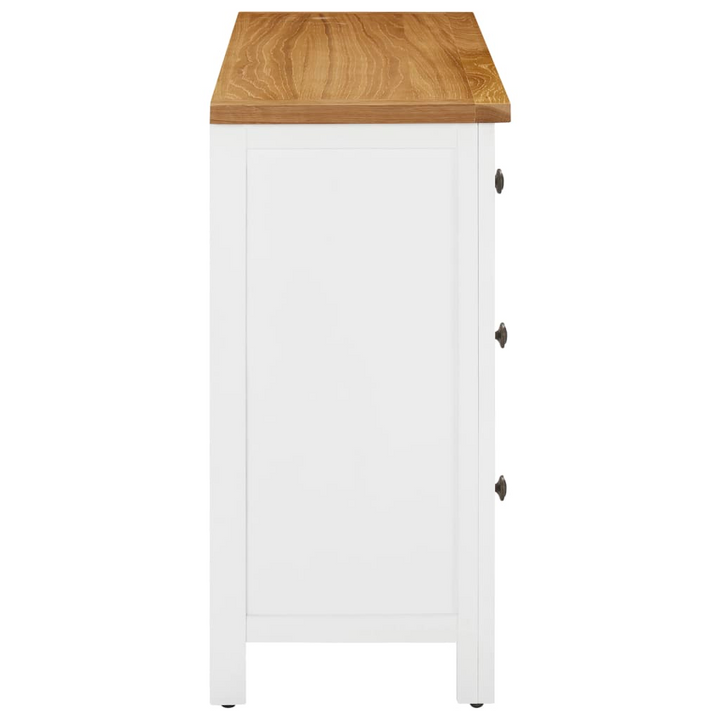 Solid Oak Chest of Drawers - White | 6 Drawer Storage Cabinet | 105 x 33.5 x 73 cm | Elegant & Durable - Premium  from Home Treasures - Just £297.99! Shop now at Home Treasures