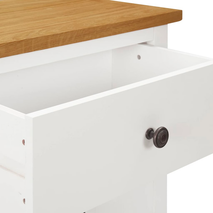 Solid Oak Chest of Drawers - White | 6 Drawer Storage Cabinet | 105 x 33.5 x 73 cm | Elegant & Durable - Premium  from Home Treasures - Just £297.99! Shop now at Home Treasures