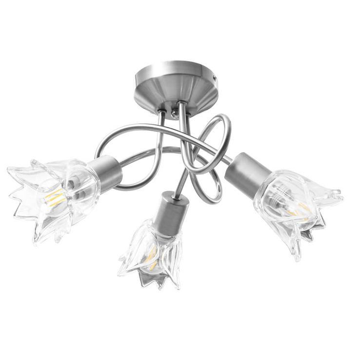 Elegant Tulip Ceiling Lamp with Transparent Glass Shades - Modern Chrome Finish, Fits 3 E14 Bulbs - Premium  from Home Treasures - Just £36.99! Shop now at Home Treasures