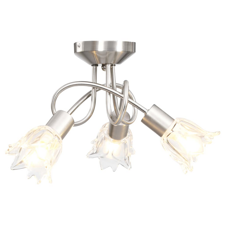 Elegant Tulip Ceiling Lamp with Transparent Glass Shades - Modern Chrome Finish, Fits 3 E14 Bulbs - Premium  from Home Treasures - Just £36.99! Shop now at Home Treasures