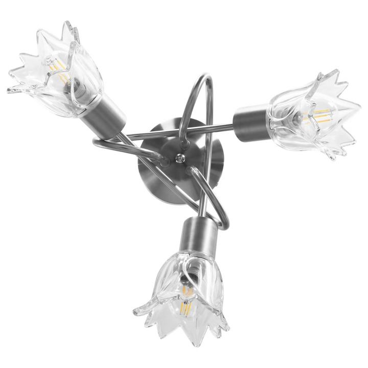 Elegant Tulip Ceiling Lamp with Transparent Glass Shades - Modern Chrome Finish, Fits 3 E14 Bulbs - Premium  from Home Treasures - Just £36.99! Shop now at Home Treasures