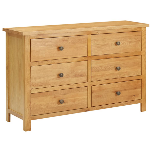 Rustic Solid Oak Chest of Drawers - Spacious 6-Drawer Storage - 105 x 33.5 x 73cm - Premium  from Home Treasures - Just £308.99! Shop now at Home Treasures