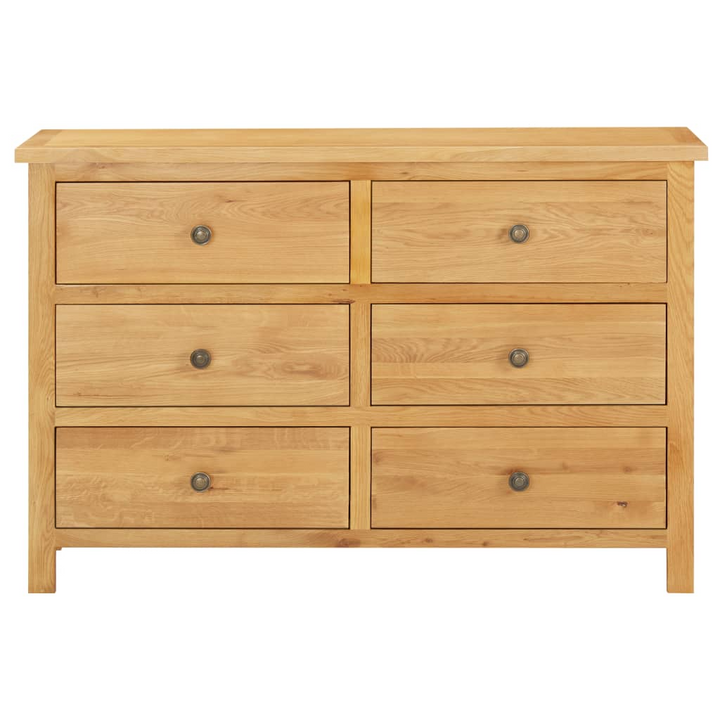 Rustic Solid Oak Chest of Drawers - Spacious 6-Drawer Storage - 105 x 33.5 x 73cm - Premium  from Home Treasures - Just £308.99! Shop now at Home Treasures